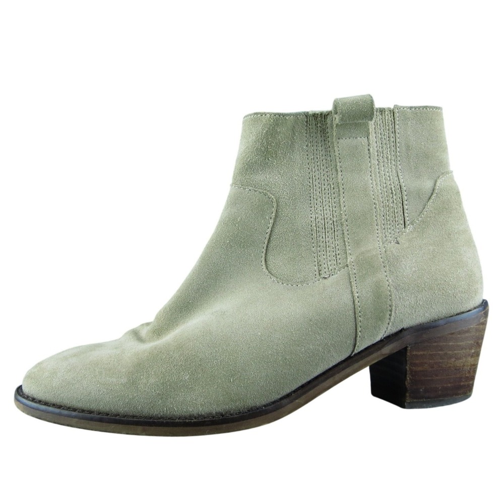 Country Road Beige Suede Western Boots Women‎ 39 Pull On Low Heel Casual